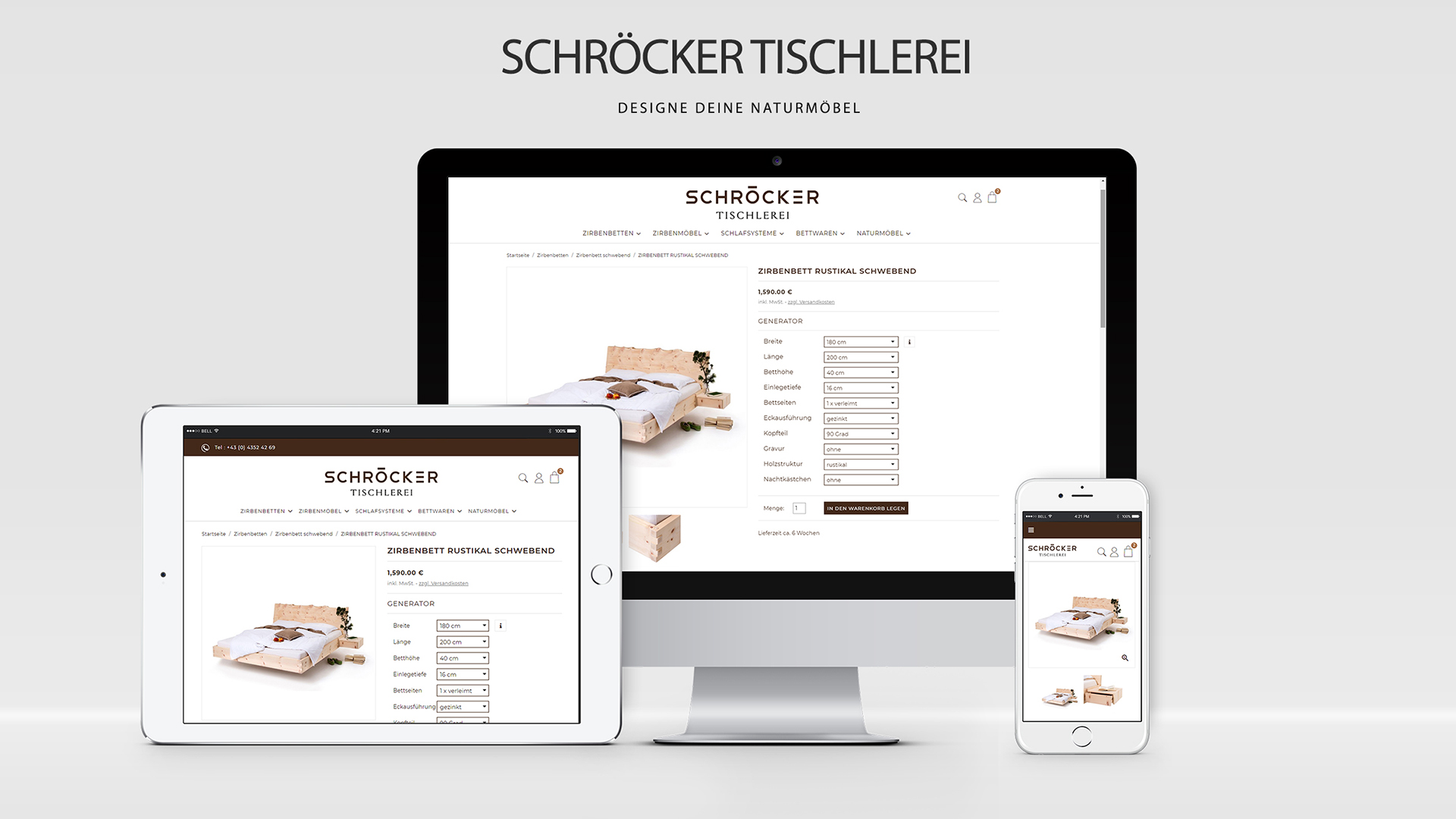 Schröcker Tischlerei – Naturmöbel Konfigurator – PrestaShop 1.7