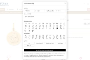 Schriftarten und Icons für Personalisierung